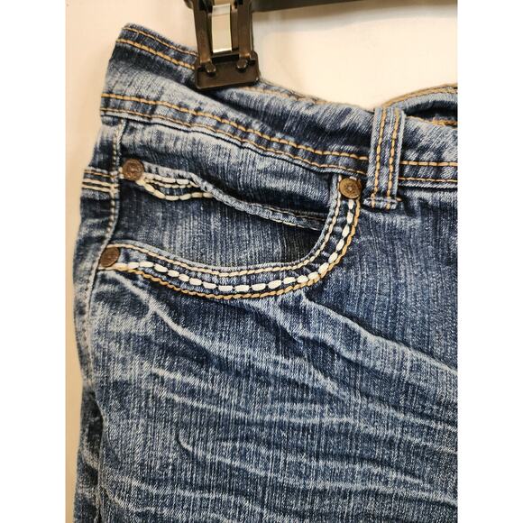 V.S.K. Denim Long Jeans Shorts JORTS Cotton and Spandex Size 6 - Picture 5 of 5